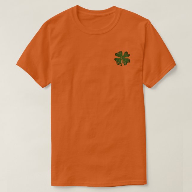 Orange St Patrick's Day t Shirt mit Kleeblatt Logo (Design vorne)