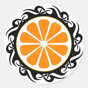 orange. Stamm. Runder Aufkleber