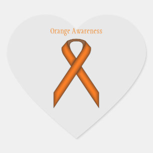 Orange Standard Ribbon von Kenneth Yoncich Herz-Aufkleber
