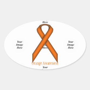 Orange Standard Ribbon von Kenneth Yoncich Ovaler Aufkleber