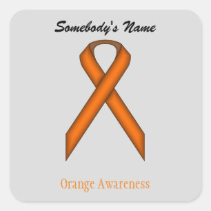 Orange Standard Ribbon von Kenneth Yoncich Quadratischer Aufkleber