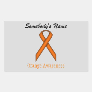 Orange Standard Ribbon von Kenneth Yoncich Rechteckiger Aufkleber