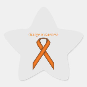 Orange Standard Ribbon von Kenneth Yoncich Stern-Aufkleber