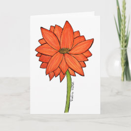 Orange standing Flower Karte