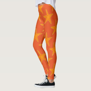 Orange Star Fish Starfish Beach Meereslebewesen Leggings