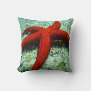 Orange Starfish Beach Pillow Nautic Sea Deco Kissen