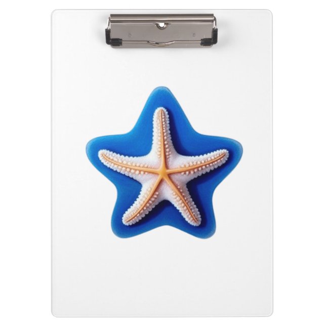 Orange Starfish in Blue Klemmbrett (Vorderseite)