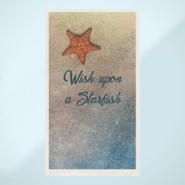 Orange Starfish in Sand und Surf individuell anpas Serviette