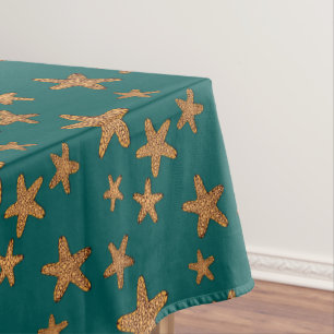 Orange Starfish-Muster Tischdecke