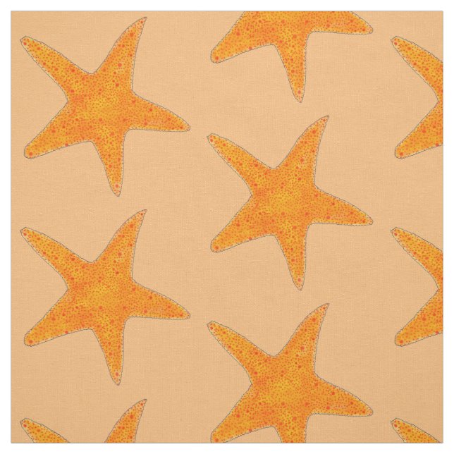 Orange Starfish Star Muschel Beach Ocean Stoff (Muster)