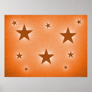 Orange Stars in Night Sky Poster
