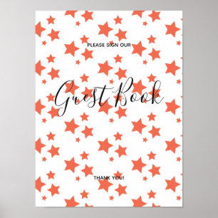 Orange stars Modernes Design Book Sign Poster