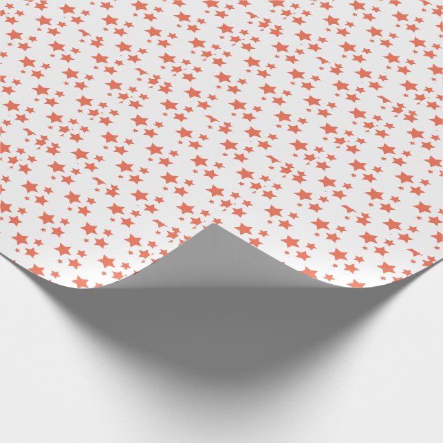 Orange Stars Modernes Design Wrapping Paper Geschenkpapier (Ecke)