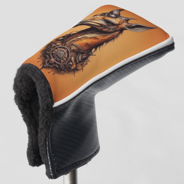Orange Steampunk Giraffe, Golf Putter Cover Golf Headcover (3/4 Vorderseite)