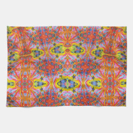 Orange Stern-Insel 2 Geschirrtuch