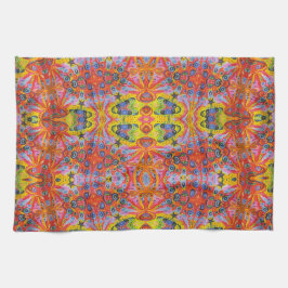 Orange Stern-Insel 4 Geschirrtuch