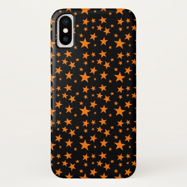 Orange Sterne auf schwarz | Halloween Fun Case-Mate iPhone Hülle (Rückseite)