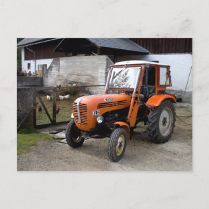 Orange Steyr Tractor KL II Postkarte