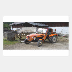 Orange Steyr Tractor KL II Rechteckiger Aufkleber