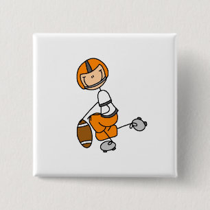 Orange Stick Figure Fußball T-Shirts und Geschenke Button