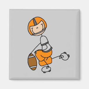 Orange Stick Figure Fußball T-Shirts und Geschenke Magnet