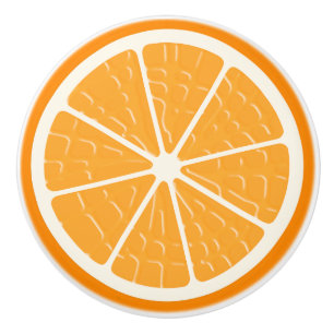 Orange-Stilisierte Fruchtscheibe Keramikknauf