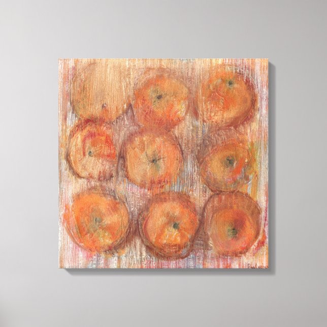 Orange Still Life Grosse Wand Art Canvas Print Leinwanddruck (Vorderseite)