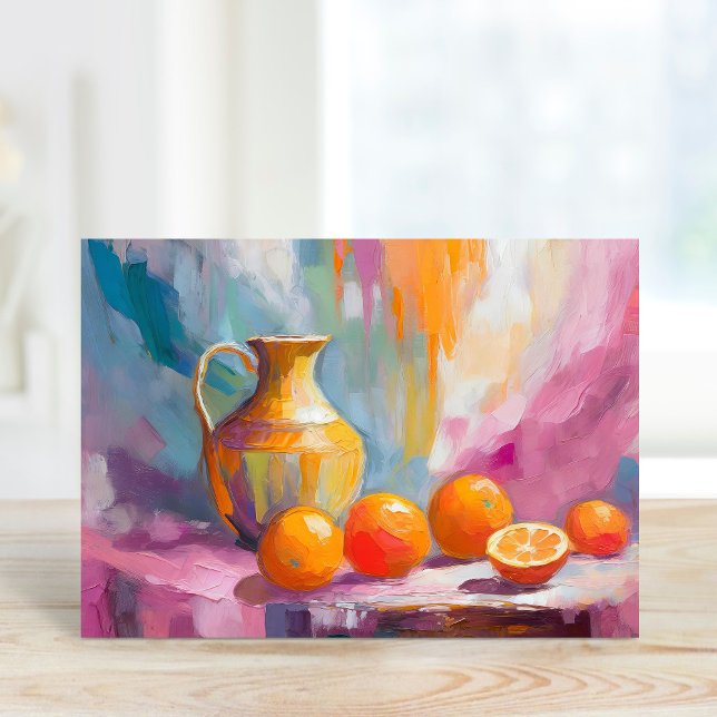 Orange Still Life Moderne beeindruckende Kunst Karte (Von Creator hochgeladen)