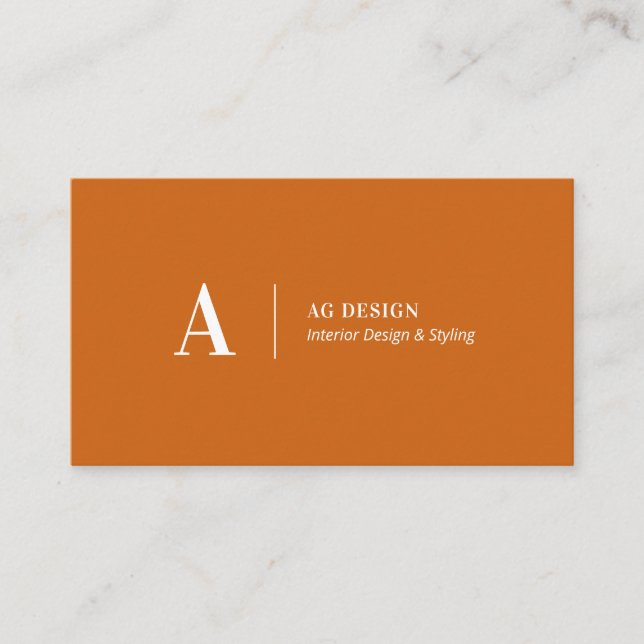 Orange Stilvolle, moderne Minimal Business Cards Visitenkarte (Vorderseite)
