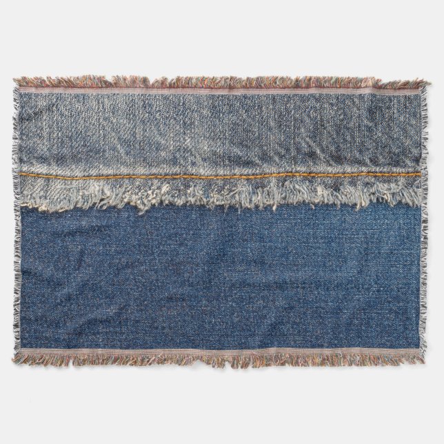 Orange Stitch, Double Denim Patch. Decke (Vorderseite)