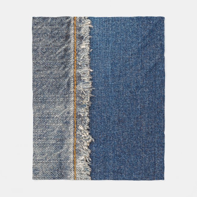 Orange Stitch, Double Denim Patch. Fleecedecke (Vorderseite)