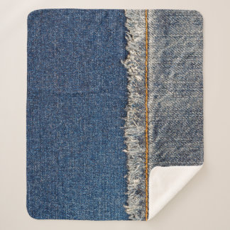 Orange Stitch, Double Denim Patch. Sherpadecke