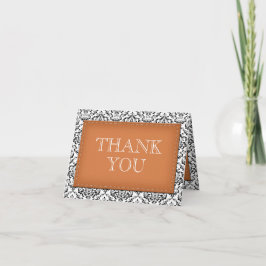 Orange Stitched Damask Vielen Dank Notizkarten Dankeskarte