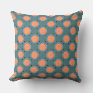 Orange Stitched Patches Kissen