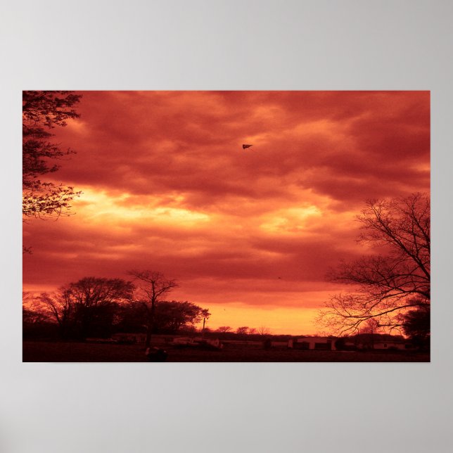 Orange Stormy Sky Poster (Vorne)