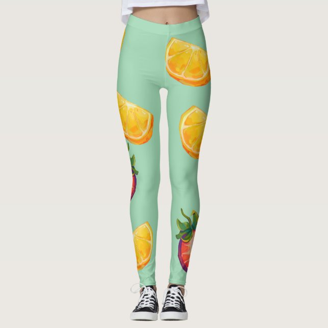 Orange, Strawberry vitamines Leggings (Vorderseite)