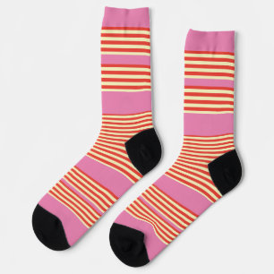 Orange Streifen pink Socken