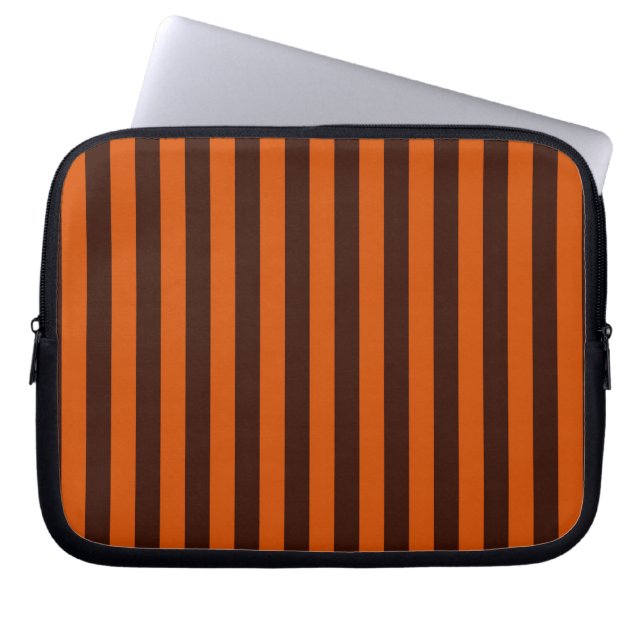 Orange Streifen Retro Stil anpassen! Laptopschutzhülle (Vorderseite)