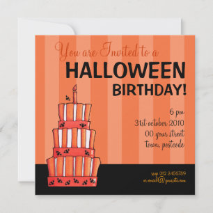 Orange Strickbäume Geburtstag Einladung