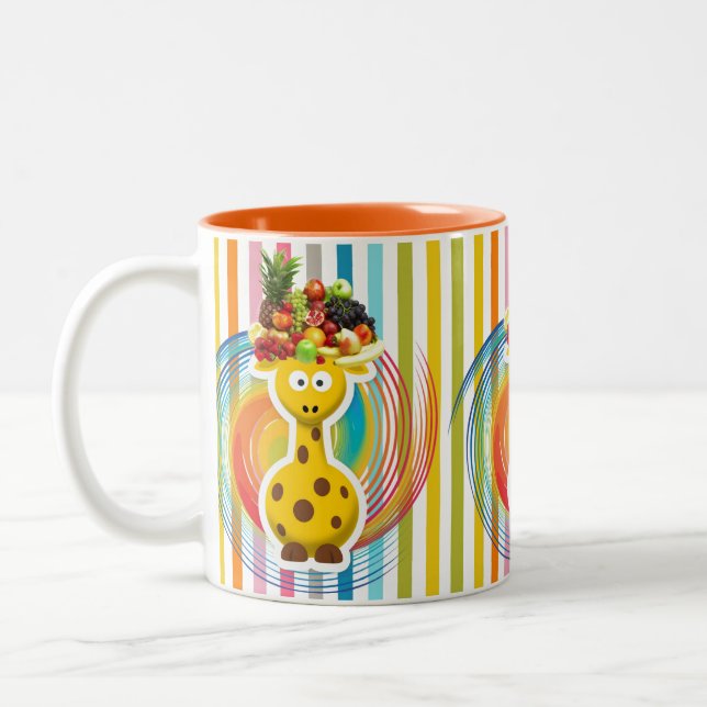Orange Stripe Giraffe Frucht Tasse (Links)