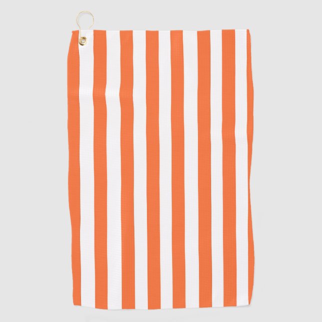 Orange Stripe Golf Handtuch (Vorderseite)
