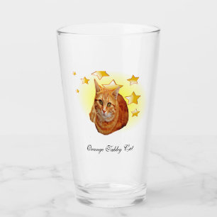 Orange Striped Tabby Cat ist ein Star Glas