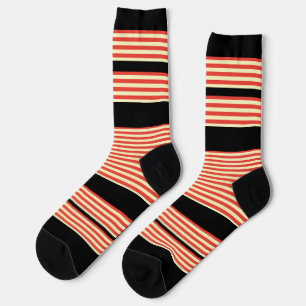 Orange Stripes Black Socken