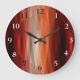 Orange Stripes Große Wanduhr