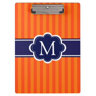 Orange Stripes Marine-Blau-kundenspezifische Klemmbrett
