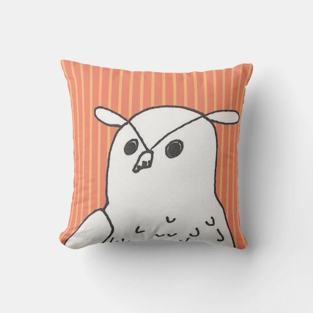 Orange Stripes niedliche Eule Kissen (Vorderseite)