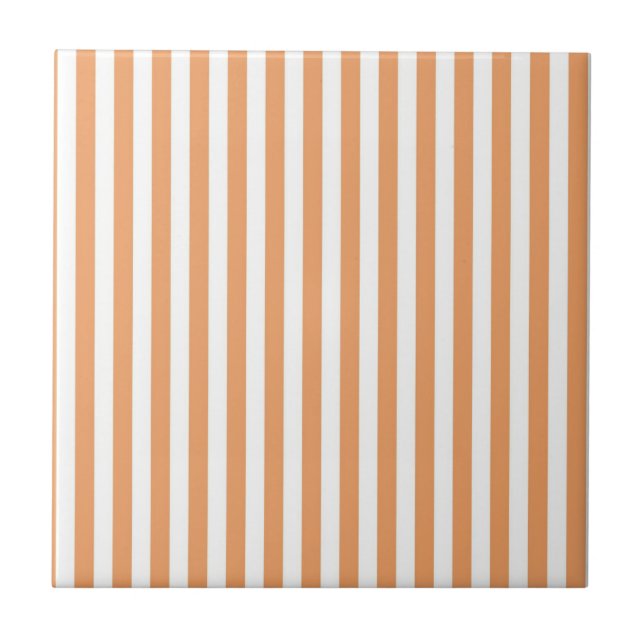 Orange Stripes Pattern Minimal Modern Summer Fliese (Vorderseite)