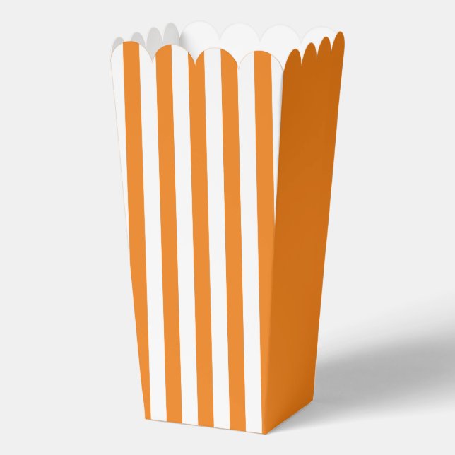 Orange Stripes Popcorn Gefälligkeitsbox Geschenkschachtel (Vorderseite)