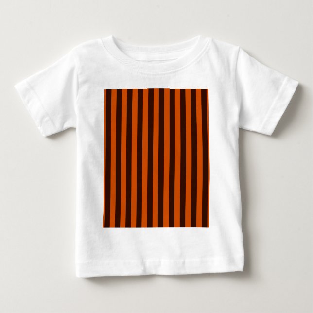 Orange Stripes Retro Style Passen Sie das an! Baby T-shirt (Vorderseite)