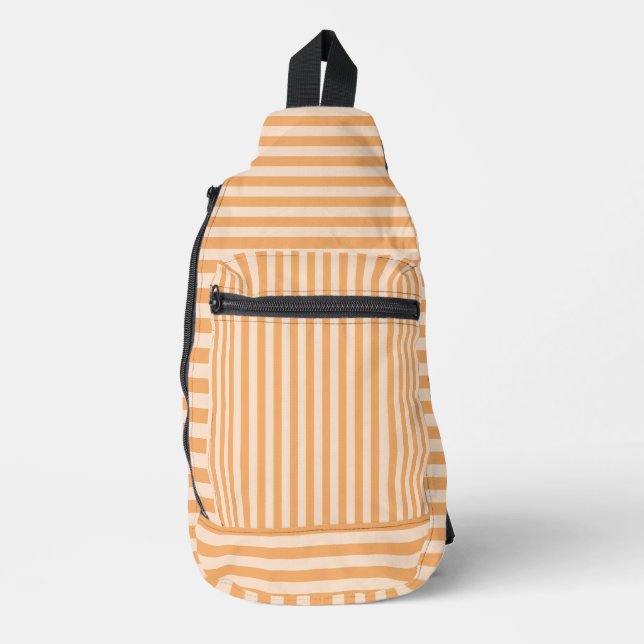Orange Stripes Seamless Pattern Crossbody Bag (Vorderseite)